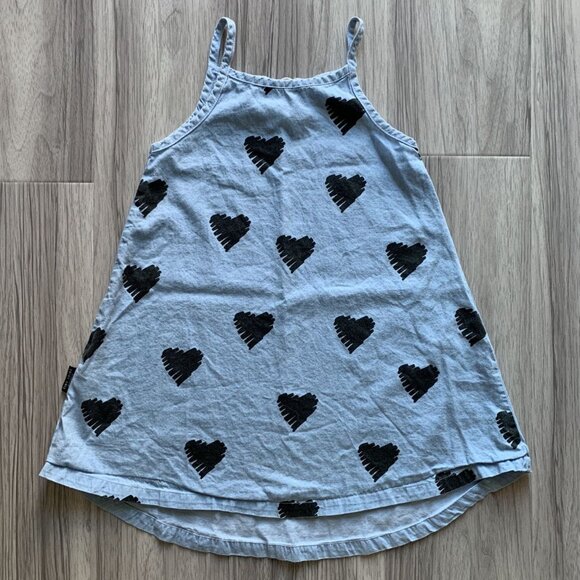 Tiny Tribe Heart Chambray Tank Dress *read* - Picture 1 of 7